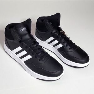 Adidas, Size 7 Youth, Black/White